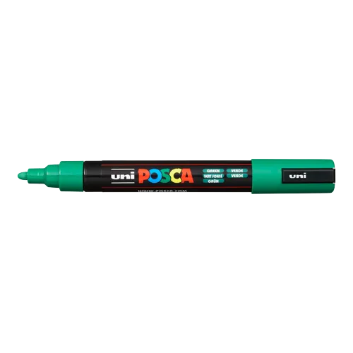 Dekorační popisovač Posca PC-5M, zelená (6), 1,8-2,5 mm