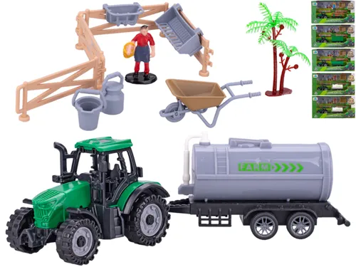 Traktor s vlečkou 19 cm na volný chod s doplňky - mix motivů