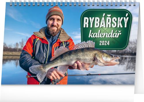 Stolní kalendář Presco Group 2024 - Rybářský kalendář, 23,1 × 14,5 cm