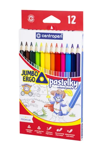 Pastelky trojhranné Jumbo Centropen 9522 - 12 barev