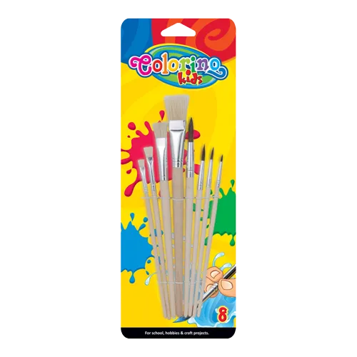 Štětce sada 8ks Colorino - kulatý 1,3,6,10 + plochý 2,6,12,16
