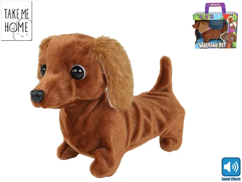 Plyšový jezevčík Take Me Home 19 cm se zvukem na baterie