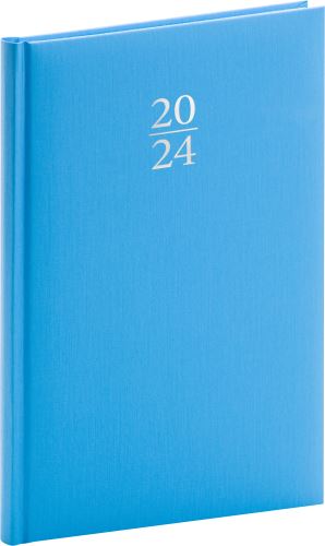 Týdenní diář A5 Presco Group 2024 - Capys modrý, 15 × 21 cm