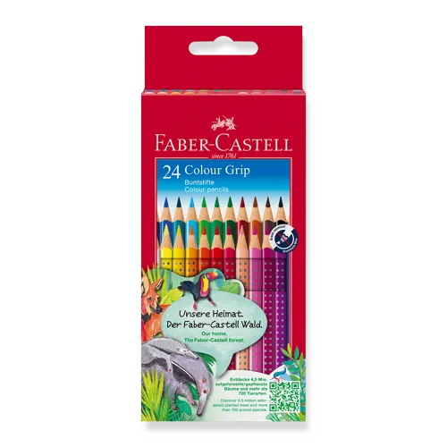 Pastelky trojhranné Faber-Castell GRIP 2001, 24 barev