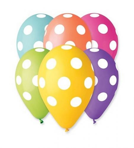 Balónky nafukovací průměr 30cm - potisk PUNTÍKY, 10ks