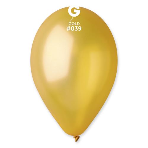 Balónky nafukovací průměr 26cm - metalická zlatá, 100 ks