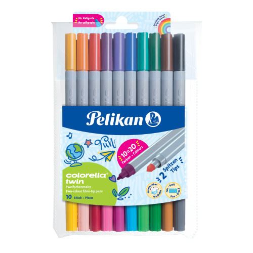 Oboustranné fixy Pelikan Colorella® twin C 304 - 10 ks / 20 barev
