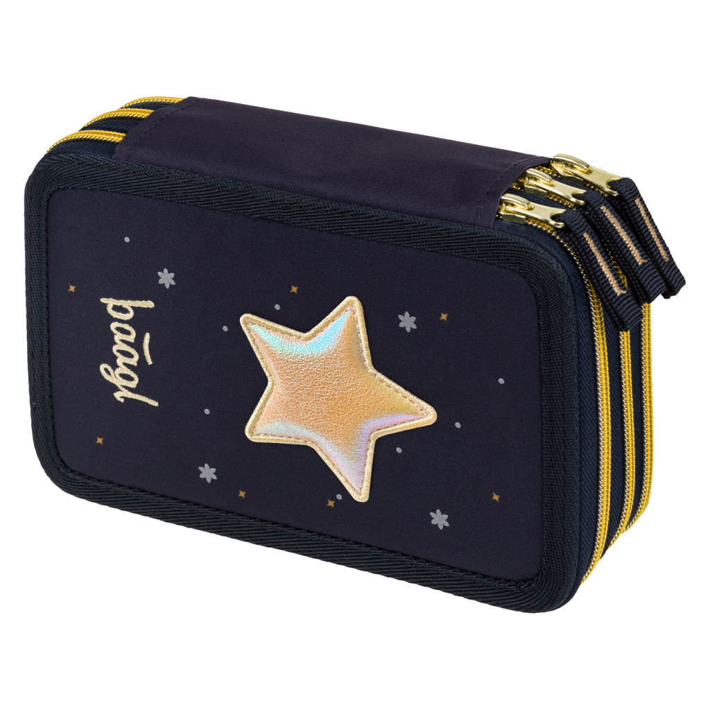 Levně Školní penál Baagl třípatrový Unicorn Gold
