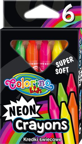Voskovky trojhranné Colorino Neon, extra měkké, 6 barev