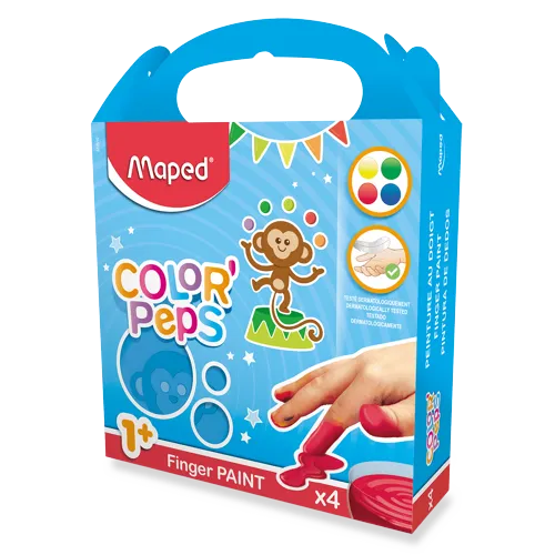 Prstové barvy Maped color´peps - 4 barvy, 80ml
