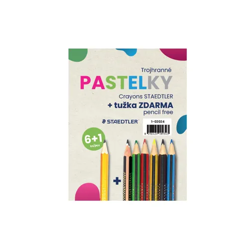 Sada trojhranných pastelek Staedtler 6 ks + zdarma 1 tužka