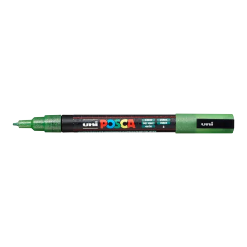 Dekorační popisovač Posca PC-3ML, 0,9 - 1,3 mm, třpytivě zelená (L6)