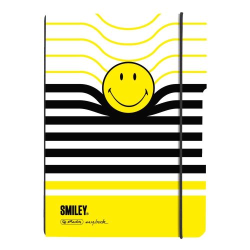 Sešit my.book flex A5/40 listů čtvereček PP desky - SmileyWorld Black/Yellow Stripes
