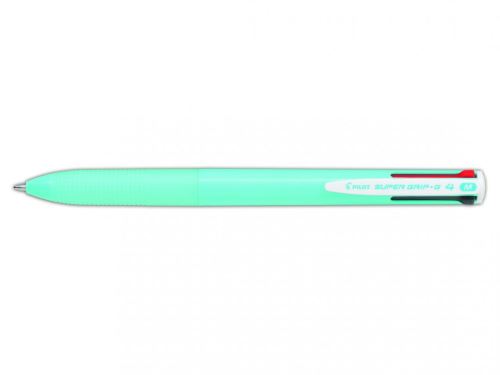 Čtyřbarevné kuličkové pero PILOT Super Grip G, světle modré tělo