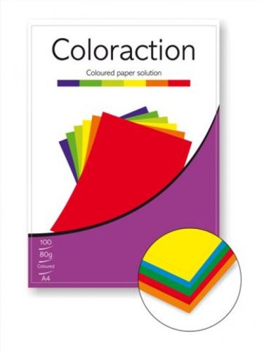 Xerografický papír A4 barevný mix 80g, 5x20 listů, intenzivní barvy