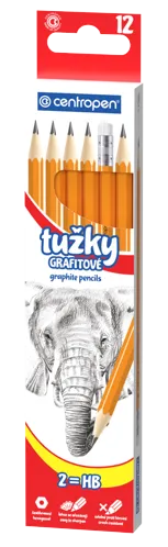 Grafitová tužka šestihranná Centropen 9510, s gumou - číslo 2