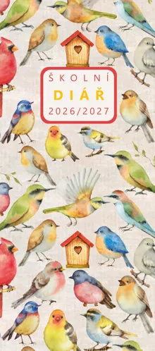 Školní diář měsíční 2027 Baloušek Klára lamino Ptáčci
