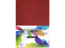 Pěnovka třpytivá A4, tl. ca 2mm - červená, 10ks