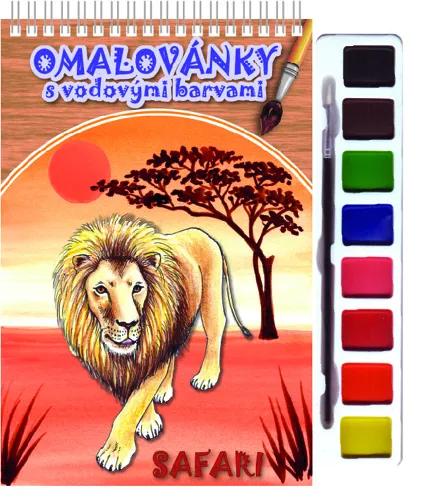 Omalovánky s barvami a štětcem - Safari