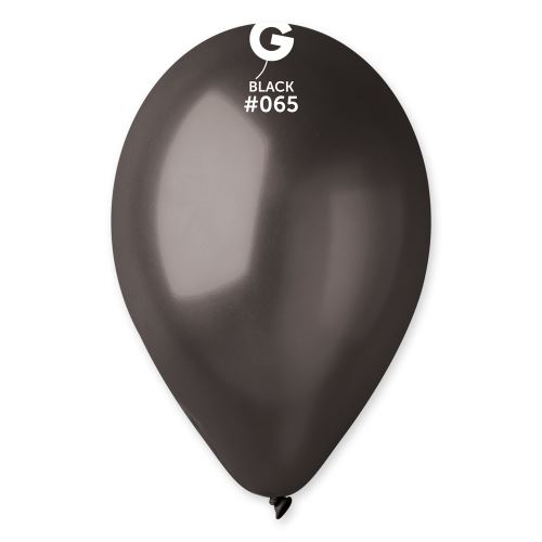 Balónky nafukovací průměr 26cm - metalická černá, 10 ks