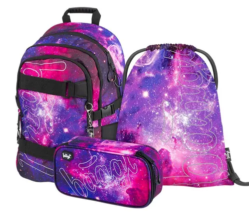 Školní batohový set 3-dílný Baagl Skate Galaxy