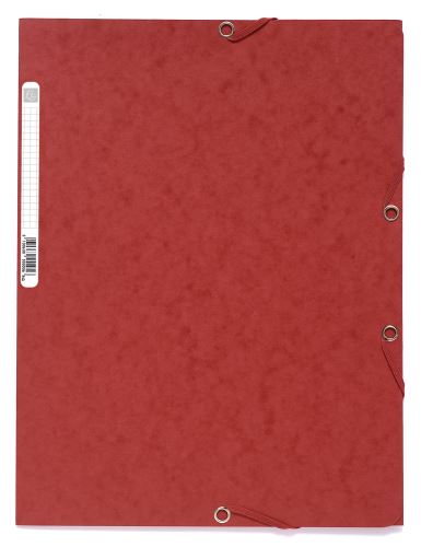 Spisové desky 3klopové s gumičkou Exacompta, A4 maxi, prešpán, 400 g/m2, červené