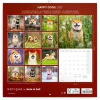 Nástěnný kalendář poznámkový 2027 Notique Happy Doge, 30 x 30 cm (14)