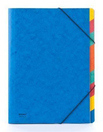 Třídící desky s gumičkou, modré, 9 částí, karton, A4, DONAU