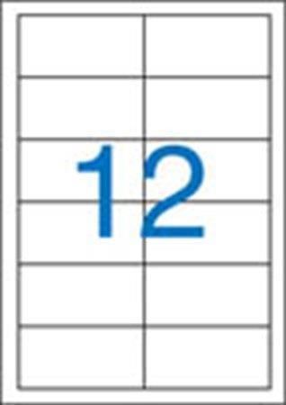 Samolepící etikety bílé VICTORIA 97x42,4 mm, dvouřadé, 1200 ks/bal., VICTORIA
