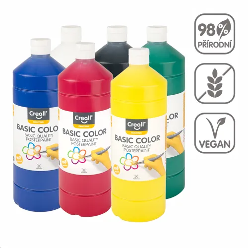 Temperové barvy Creall, 6x1000 ml, mix barev