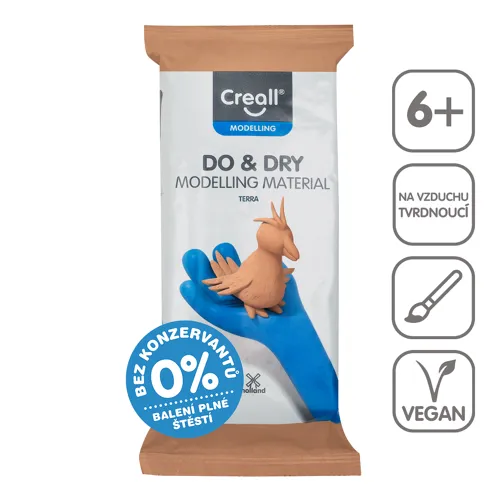 Samotvrdnoucí modelovací hmota Creall DO&DRY, hypoalergenní, 500 g, terakota