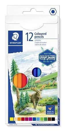 Pastelky šestihranné STAEDTLER Design Journey, sada 12 barev
