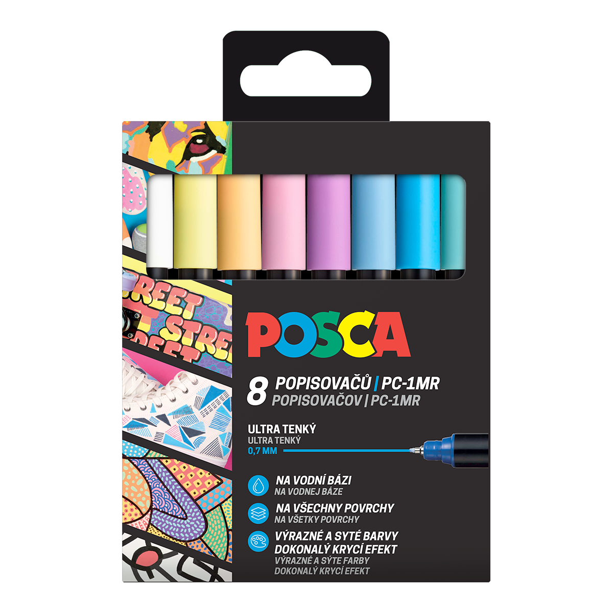 Levně Sada dekoračních popisovačů Posca PC-1MR, 0,7 mm, 8 pastelových barev