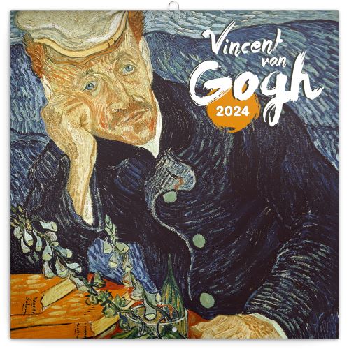 Nástěnný poznámkový kalendář Presco Group 2024 - Vincent van Gogh, 30 × 30 cm - BEZ ČEŠTINY