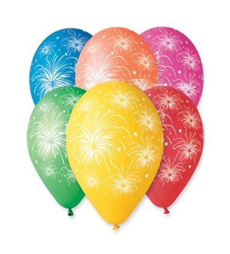Balónek nafukovací průměr 30cm - potisk HVĚZDY 2, 10ks