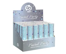 Vystřelovací konfety 15cm - Kolečka, mix modré/tm.modré/stříbrné (1)