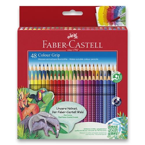 Pastelky trojhranné Faber-Castell GRIP 2001, 48 barev