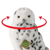 Plyšový pták sova/sovice sněžná s otáčející hlavou 28 cm, ECO-FRIENDLY (3)