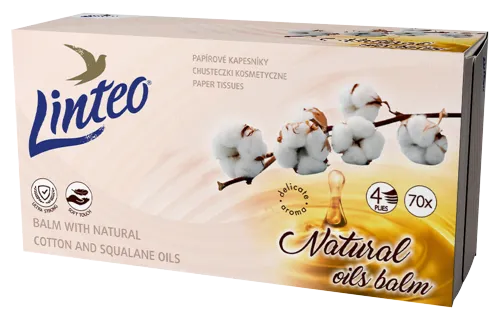 Papírové kapesníky Linteo Premium BOX 70ks, bílé, 4-vrstvé