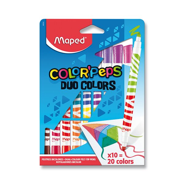 Levně Dětské fixy Maped Color´Peps Duo - 10 oboustranných fixů
