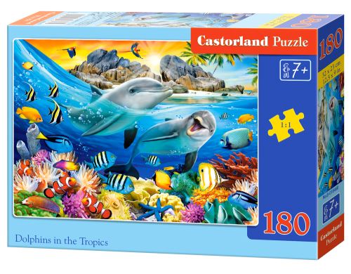 Puzzle Castorland 180 dílků - Delfíni v tropech