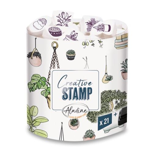 Razítka Aladine Creative Stamp - Rostliny, 21 ks