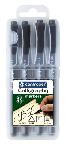 Souprava kaligrafických popisovačů Centropen CALLIGRAPHY 8772, 4ks