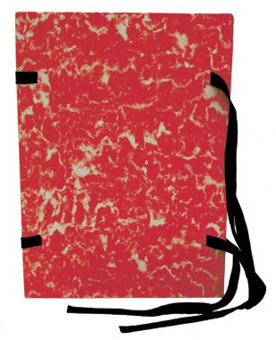 Spisové desky s tkanicemi A4 - mramor červené