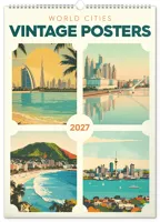 Nástěnný kalendář 2027 Notique Notique Vintage plakáty světová města, 33×46 cm