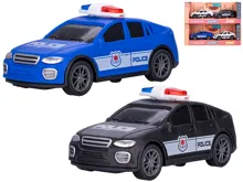 Auto policejní 10 cm na setrvačník, 2 ks - mix barev