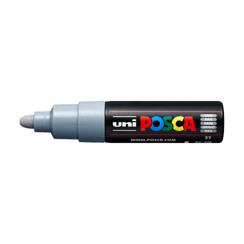 Dekorační popisovač Posca PC-7M, 4,5 - 5,5 mm, šedá (37)