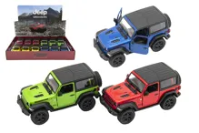 Auto Kinsmart Jeep Wrangler 2018 pevná střecha 12,5 cm na zpětné natažení - mix barev