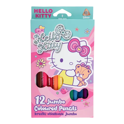 Pastelky trojhranné Colorino JUMBO Hello Kitty, 12 barev