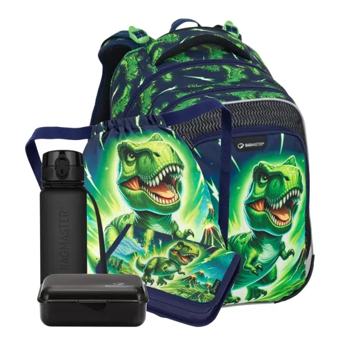 Školní batohový set 5-dílný Bagmaster Lumi 25 C Dinosaurus